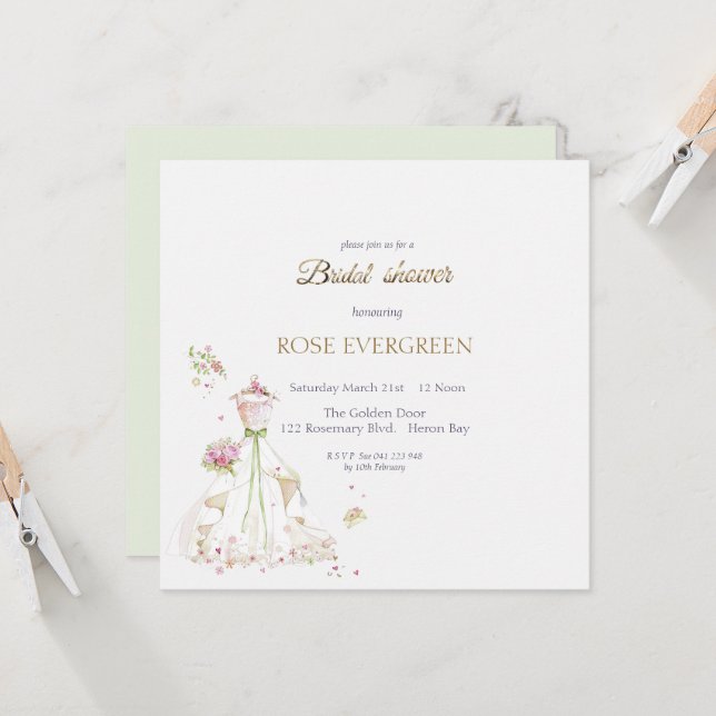 Invitación Novia sonrojada en flor (Anverso/Reverso In Situ)