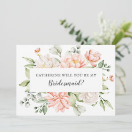 Invitación Novia sonrojada Mejor amiga ¿Quieres ser mi dama d