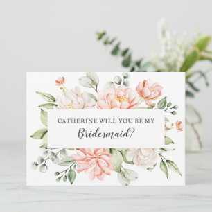 Invitación Novia sonrojada Mejor amiga ¿Quieres ser mi dama d