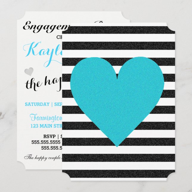 Invitación Novia Summer Lovin Black White Soiree Lawn Fiesta (Anverso / Reverso)