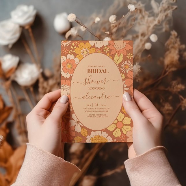 Invitación Novia temática de Retro Groovy de los años 70 (Subido por el creador)