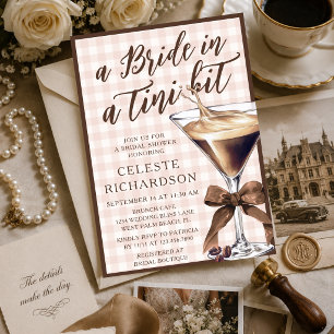 Invitación Novia Tini Bit Bow Espresso Martini Despedida de S