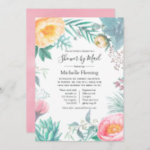 Novia tropical pastoral o Baby Shower por correo