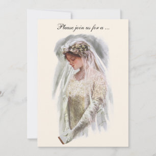 Invitación Novia Victoriana Vintage, Fiesta de Despedida de S