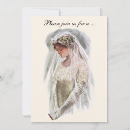 Invitación Novia victoriana vintage, Fiesta de ducha de novia