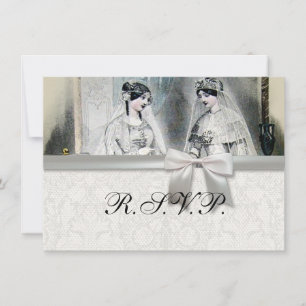 Invitación Novia Vintage Boda Antiguo Blanco