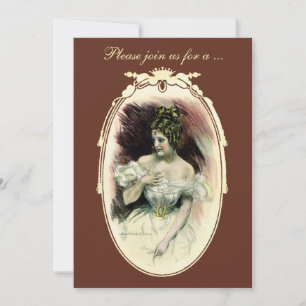 Invitación Novia Vintage, Fiesta de Despedida de Soltera Vict