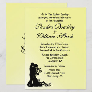 Invitación Novia y amarillo groom