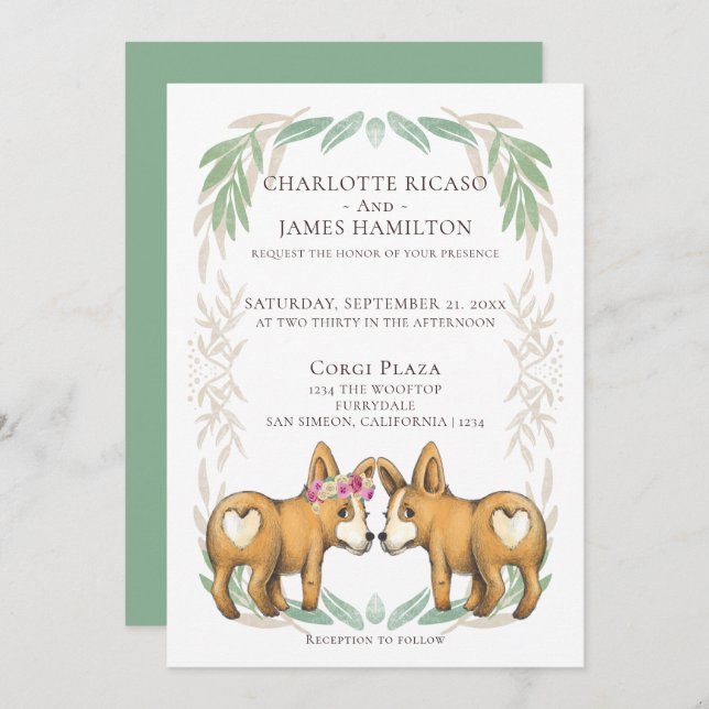 Invitación Novia y Boda de Groom (Anverso / Reverso)