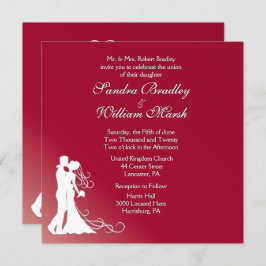 Invitación Novia y Boda de Groom Burgundy