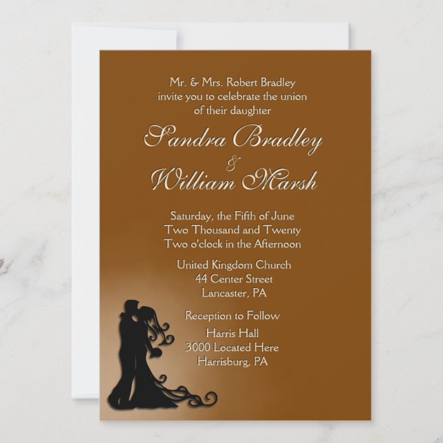 Invitación Novia y chocolate Groom (Anverso)