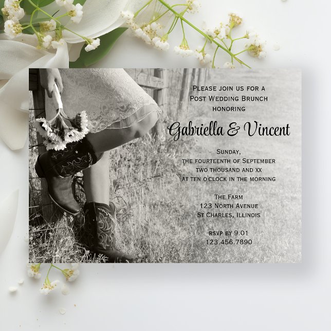 Invitación Novia y girasoles País Post Boda Brunch (Subido por el creador)