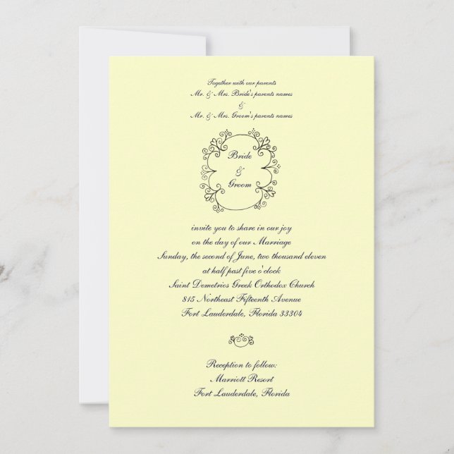 Invitación Novia y Groom (Anverso)