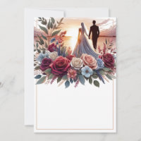 Novia y Groom Elegant Blank Boda Floral