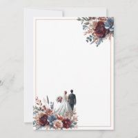 Novia y Groom Elegant Blank Boda Floral