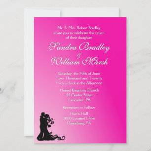 Invitación Novia y Groom Fuchsia