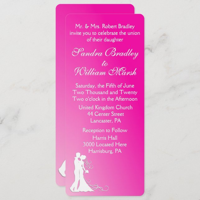 Invitación Novia y Groom Fuchsia