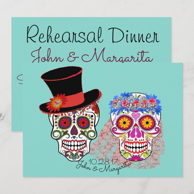 Invitación Novia y Groom hasta que la muerte nos haga Fiesta (Anverso / Reverso)