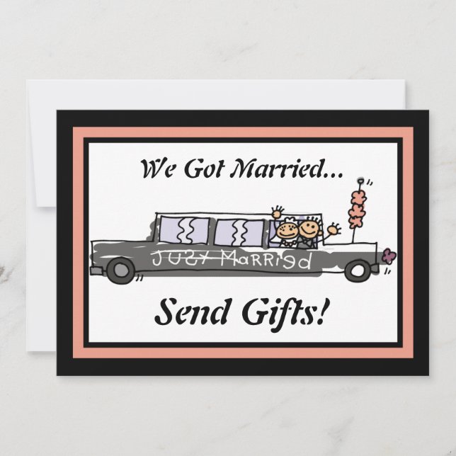 Invitación Novia y Groom Limo Elopement / Recepción (Anverso)