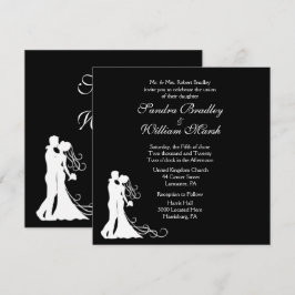 Invitación Novia y Groom Negro y Blanco