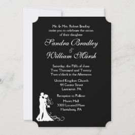 Invitación Novia y Groom Negro y Blanco