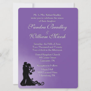 Invitación Novia y Groom Royal Purple Boda
