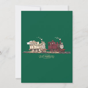 Invitación Novia y Novio Adorables Tren de Boda