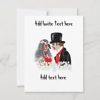 Invitación Novia y novio de boda zombie personalizados