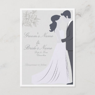 Invitación Novia y Novio de Silueta Elegante Boda 