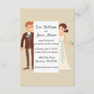Invitación Novia y novio del dibujo animado