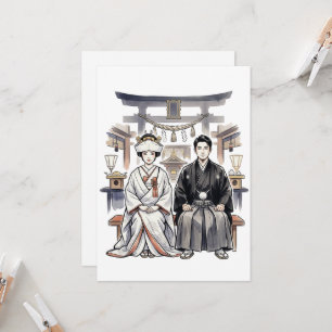 Invitación Novia y novio japoneses Shinzen-Kekkon Shinto