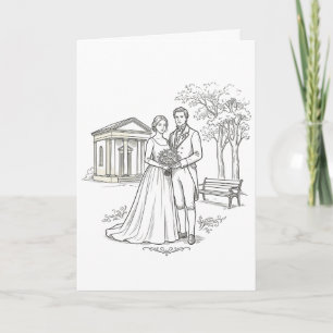 Invitación Novia y Novio Parque Capilla Clásica