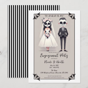 Invitación Novia y Novio Sugar Skull con Puntas de los Dedos 
