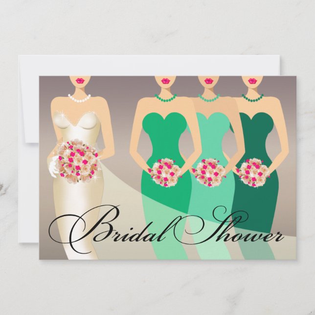 Invitación Novia y su verde nupcial de la ducha el | de las (Anverso)