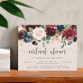 Invitación Novialidad virtual o Baby Shower en flor radiante