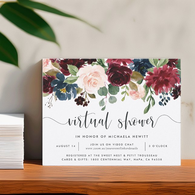 Invitación Novialidad virtual o Baby Shower en flor radiante (Subido por el creador)