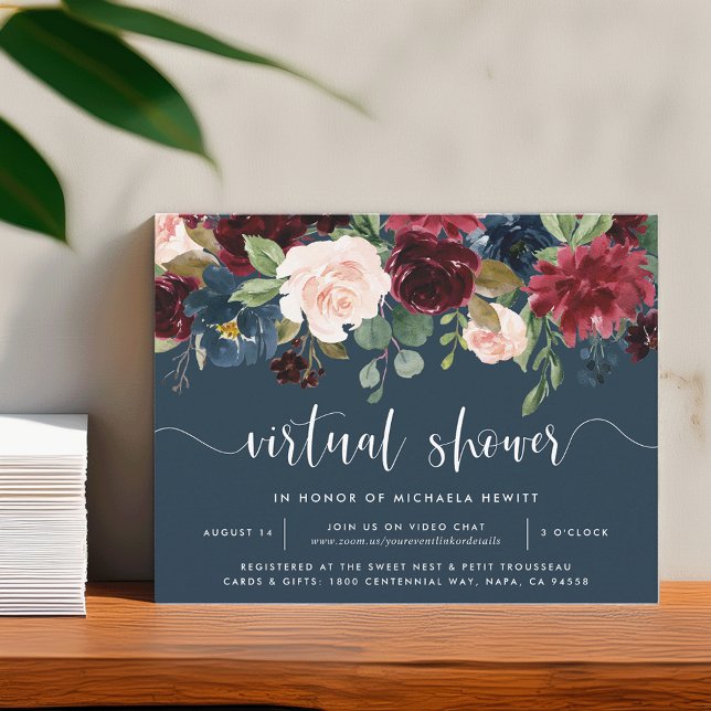 Invitación Novialidad virtual o Baby Shower en flor radiante (Subido por el creador)