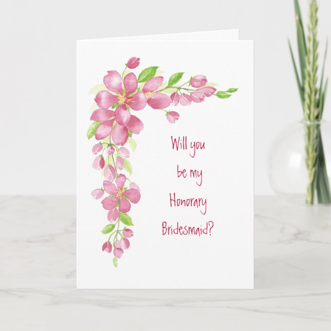 Invitación Noviaria honoraria ventilado cerezo flor rosa (Anverso)