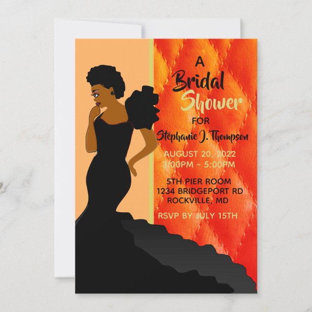 Invitación Novias afroamericanas cerradas por el negro y la r (Anverso)