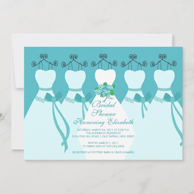 Invitación Novias azules invitadas a duchas nupciales (Anverso)