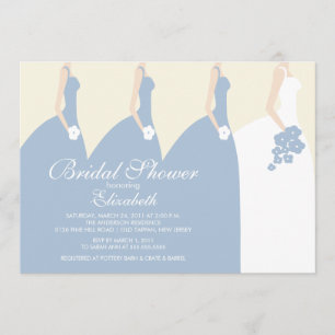 Invitación Novias azules invitadas a duchas nupciales