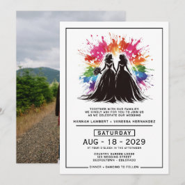 Invitación Novias Boda de Burst Rainbow