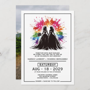 Invitación Novias Boda de Burst Rainbow