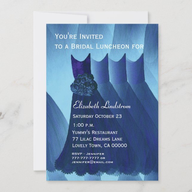 Invitación Novias Bonito Luncheon Vestidos de dama de honor (Anverso)