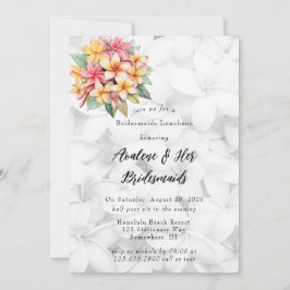 Invitación Novias de Bridesmaids de Frangipani Floral Hawaii 