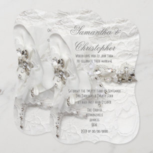 Invitación Novias de diamantes de cristal blanco vestidas com