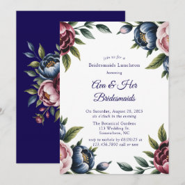 Invitación Novias de la Marina Borgoña Rubor Peony Bridesmaid