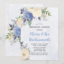 Invitación Novias de Novias de la Peonia Azul Polvoriento Ama