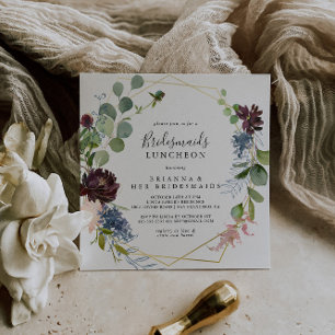 Invitación Novias de oro de Borgoña ducha luncheon