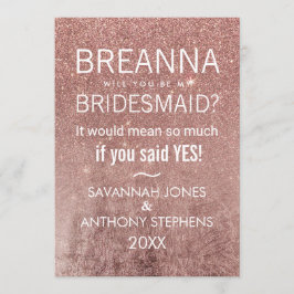 Invitación Novias de Relieve metalizado Rosa  Purpurina de or